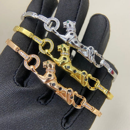 [Luna Brilliance]PANTHERE HALF DIAMOND ON CHAIN BRACELET