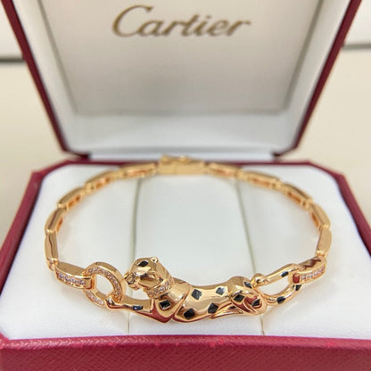 [Luna Brilliance]PANTHERE HALF DIAMOND ON CHAIN BRACELET