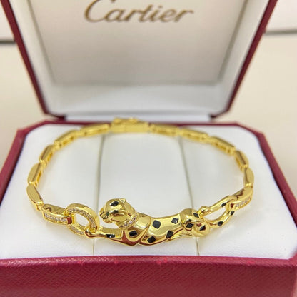 [Luna Brilliance]PANTHERE HALF DIAMOND ON CHAIN BRACELET