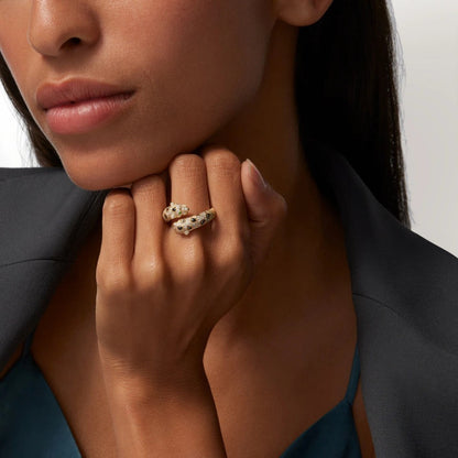 [Luna Brilliance]PANTHERE DOUBLE HEADED FULL DIAMOND  RING