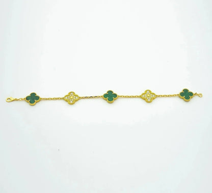 [Luna Brilliance]CLOVER 5 MOTIF MALACHITE BRACELET COLLECTION