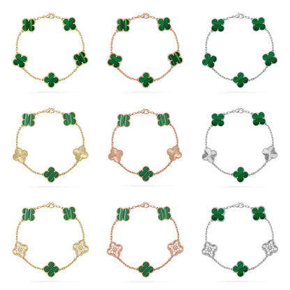 [Luna Brilliance] CLOVER 5 MOTIF MALACHITE BRACELET COLLECTION