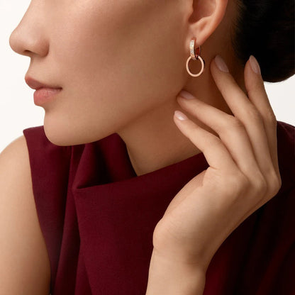 [Luna Brilliance]LOVE 3.3MM DANGLE HALF DIAMOND EARRINGS