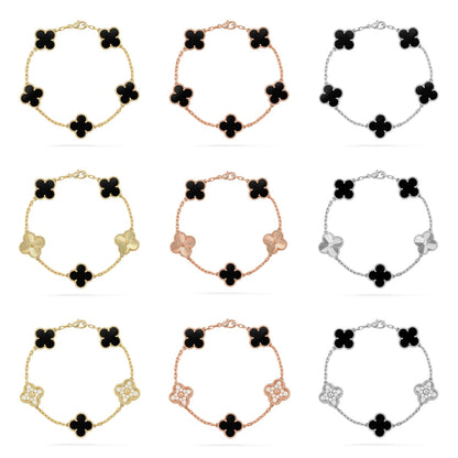 [Luna Brilliance] CLOVER 5 MOTIF ONYXS BRACELET COLLECTION