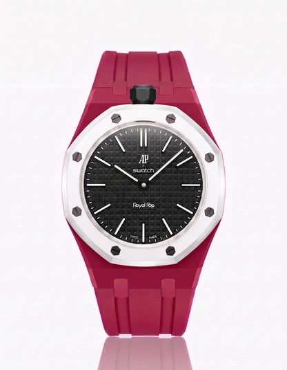 Silicone Strap & Case Royal Pop Ocho Negro(Customize  Colors)
