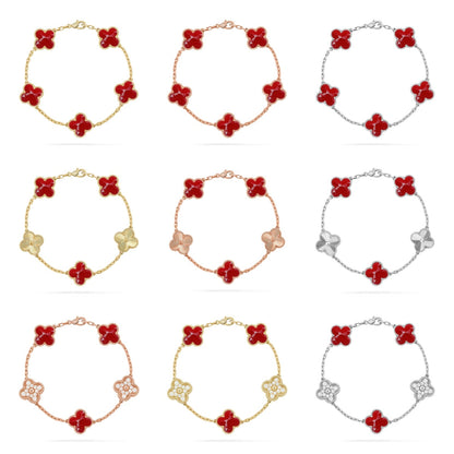 [Luna Brilliance]CLOVER 5 MOTIF RED PATTERN BRACELET COLLECTION