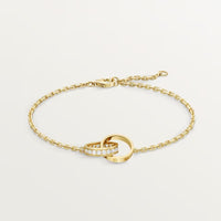 [Luna Brilliance]LOVE DOUBLE RING HALF DIAMOND BRACELET