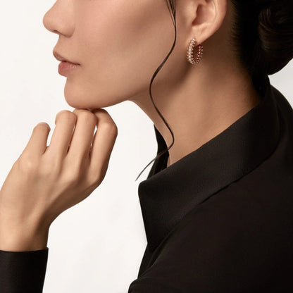[Luna Brilliance]CLASH 6.4MM FULL DIAMOND SMALL EARRINGS