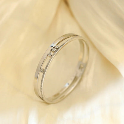 [Luna Brilliance]Move Romane Diamond Bangle Bracelet
