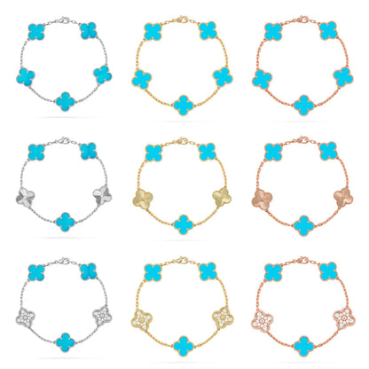 [Luna Brilliance] CLOVER 5 MOTIF TURQUOISE BRACELET COLLECTION