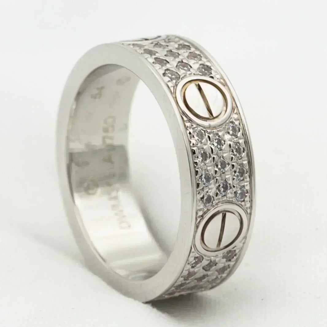 [Luna Brilliance]LOVE RING 5.5MM DIAMONDS PAVED
