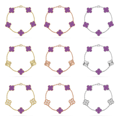 [Luna Brilliance] CLOVER 5 MOTIF VIOLET BRACELET COLLECTION