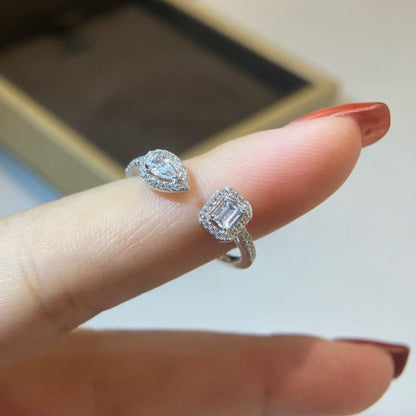 [Luna Brilliance]MY TWIN TOI & MOI SILVER DIAMOND RING