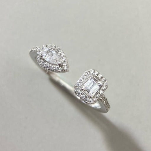 [Luna Brilliance]MY TWIN TOI & MOI SILVER DIAMOND RING
