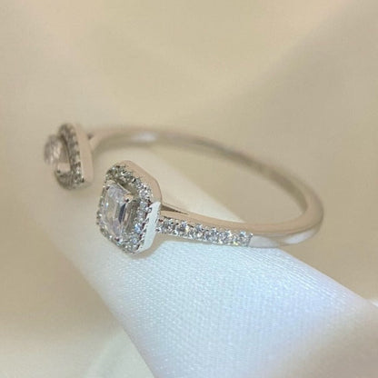 [Luna Brilliance]MY TWIN TOI & MOI SILVER DIAMOND RING