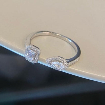 [Luna Brilliance]MY TWIN TOI & MOI SILVER DIAMOND RING