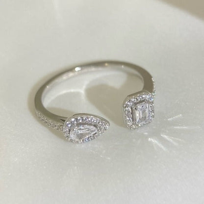 [Luna Brilliance]MY TWIN TOI & MOI SILVER DIAMOND RING