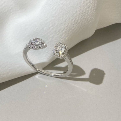 [Luna Brilliance]MY TWIN TOI & MOI SILVER DIAMOND RING
