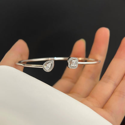 [Luna Brilliance]JONC FLEX MY TWIN TOI & MOI SILVER DIAMOND BRACELET