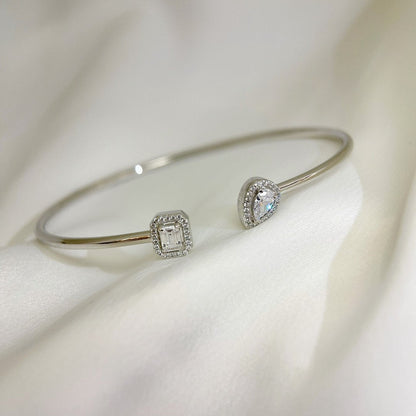 [Luna Brilliance]JONC FLEX MY TWIN TOI & MOI SILVER DIAMOND BRACELET