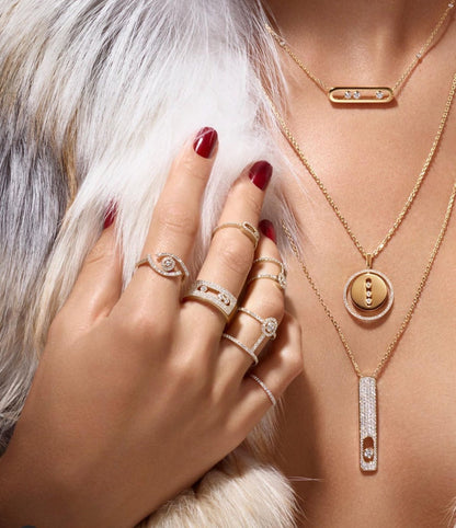 [Luna Brilliance]LUCKY MOVE PM NECKLACE PINK GOLD DIAMOND