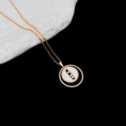 [Luna Brilliance]LUCKY MOVE MM NACRE BLANCHE DIAMOND NECKLACE