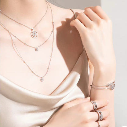 [Luna Brilliance]LUCKY MOVER PM PAVED NECKLACE