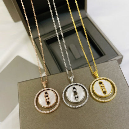 [Luna Brilliance]LUCKY MOVE MM NACRE BLANCHE DIAMOND NECKLACE
