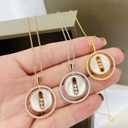 [Luna Brilliance]LUCKY MOVE MM NACRE BLANCHE DIAMOND NECKLACE