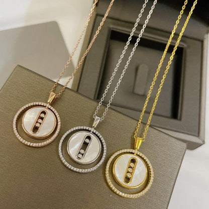 [Luna Brilliance]LUCKY MOVE MM NACRE BLANCHE DIAMOND NECKLACE