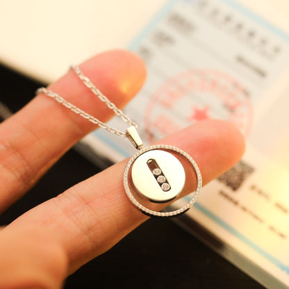 [Luna Brilliance]LUCKY MOVE MM SILVER DIAMOND NECKLACE