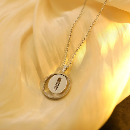[Luna Brilliance]LUCKY MOVE MM SILVER DIAMOND NECKLACE