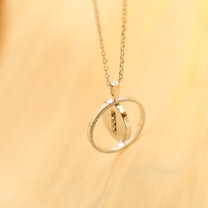[Luna Brilliance]LUCKY MOVE MM SILVER DIAMOND NECKLACE