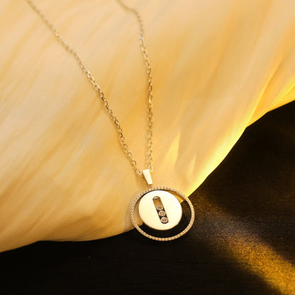 [Luna Brilliance]LUCKY MOVE MM SILVER DIAMOND NECKLACE