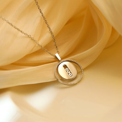 [Luna Brilliance]LUCKY MOVE MM SILVER DIAMOND NECKLACE