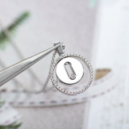 [Luna Brilliance]LUCKY MOVE PM NECKLACE SILVER DIAMOND