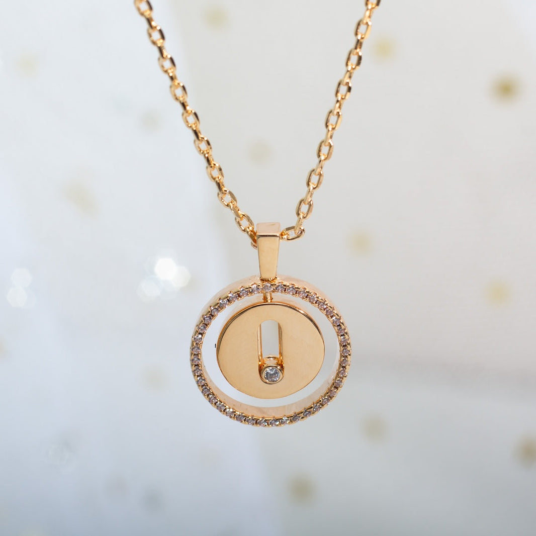 [Luna Brilliance]LUCKY MOVE PM NECKLACE PINK GOLD DIAMOND