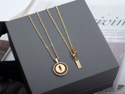 [Luna Brilliance]LUCKY MOVE PM NECKLACE PINK GOLD DIAMOND