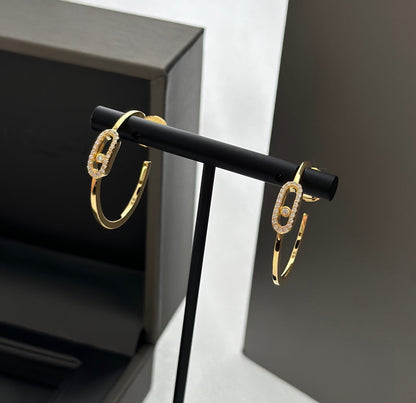 [Luna Brilliance]CREOLES MOVE UNO PM DIAMOND EARRINGS