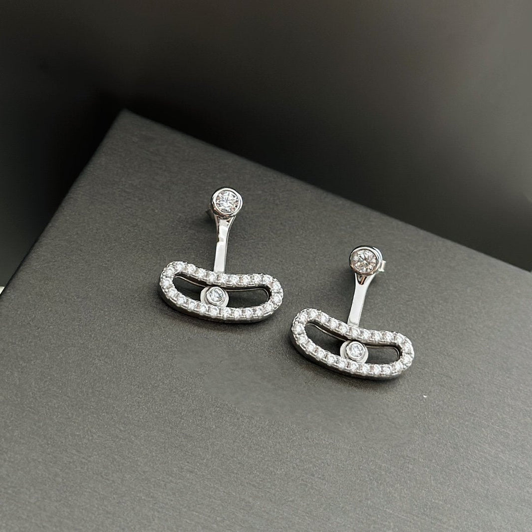 [Luna Brilliance]MOVE UNO SILVER DIAMOND EARRINGS