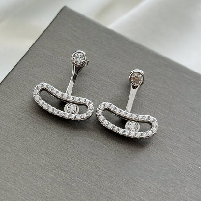 [Luna Brilliance]MOVE UNO SILVER DIAMOND EARRINGS