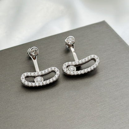 [LORA]MOVE UNO SILVER DIAMOND EARRINGS