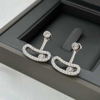 [LORA]MOVE UNO SILVER DIAMOND EARRINGS