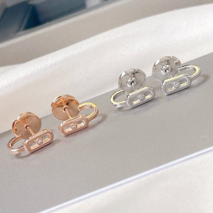 [Luna Brilliance]CREOLES MOVE UNO MINI 1 DIAMOND EARRINGS