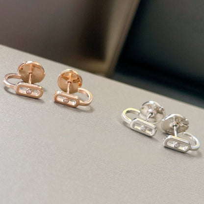 [LORA]CREOLES MOVE UNO MINI 1 DIAMOND EARRINGS