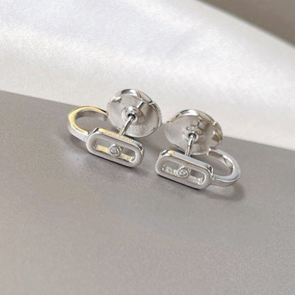 [Luna Brilliance]CREOLES MOVE UNO MINI 1 DIAMOND EARRINGS