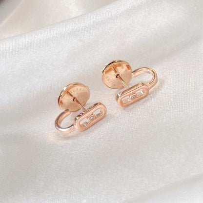 [Luna Brilliance]CREOLES MOVE UNO MINI 1 DIAMOND EARRINGS