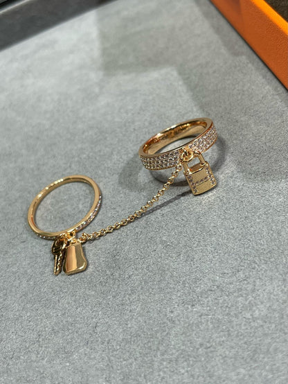 [Luna Brilliance]HM KELLY CLOCHETTE DOUBLE RING IN  WITH DIAMONDS