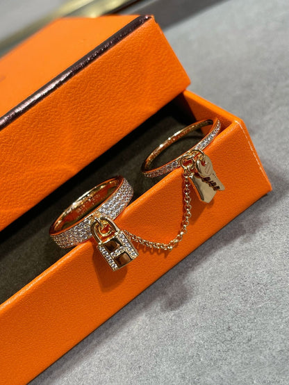 [Luna Brilliance]HM KELLY CLOCHETTE DOUBLE RING IN  WITH DIAMONDS