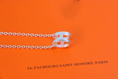 [Luna Brilliance]HM NECKLACE H LETTER OVAL SERIES